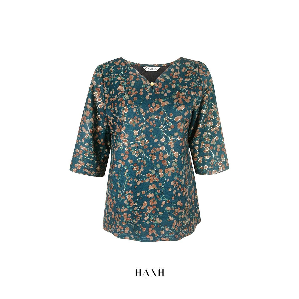  Hạnh - Áo kiểu xẻ lá trầu đính hạt châu, tay lửng 4432/4.597 