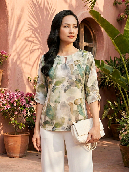  HẠNH - Áo kiểu chất liệu lụa mẫu đơn 4433/5.276 