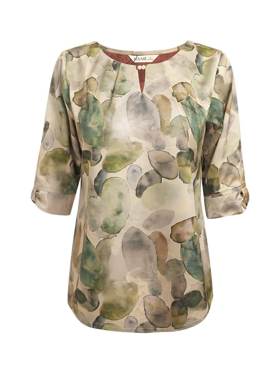  HẠNH - Áo kiểu chất liệu lụa mẫu đơn 4433/5.276 