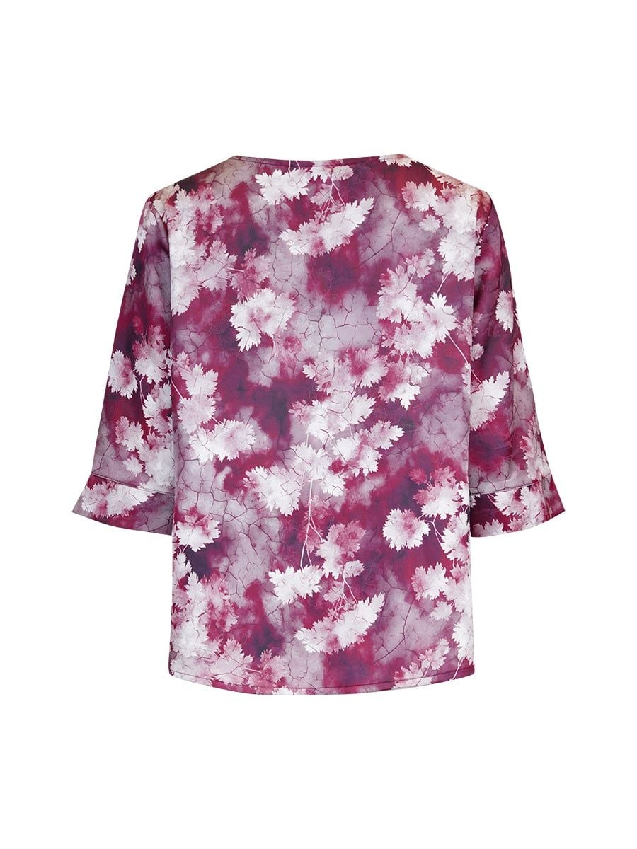  HẠNH - Áo kiểu cổ tròn đính châu tay lỡ chất liệu lụa Mẫu Đơn 4433/5.481 