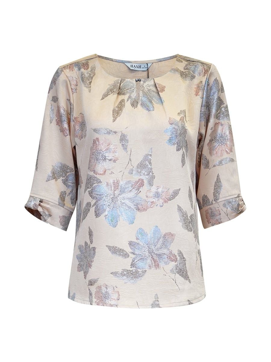  HẠNH - Áo kiểu chất liệu lụa nhũ sắc 4433/5.495 