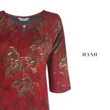  HẠNH - Áo thun Hạnh xẻ V, xếp li, đính hạt châu, tay lửng 4436/5.29 