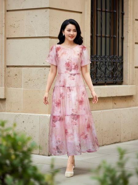  HẠNH - Đầm kiểu chất liệu tơ dập 4620/5.449 