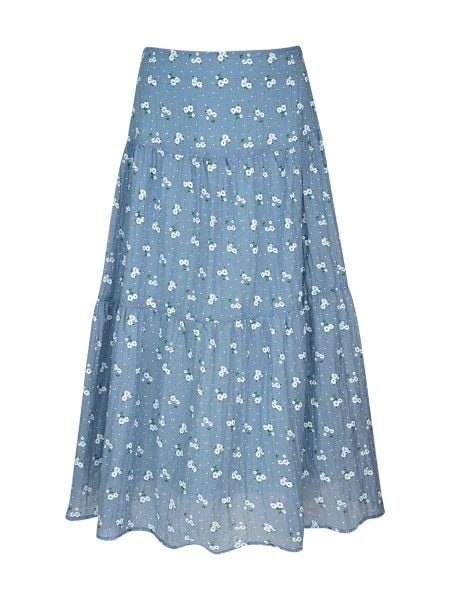  HẠNH - Chân váy hai lớp nhún tạo kiểu chất liệu voan dập in họa tiết 4703/5.520 