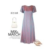  Hạnh - Đầm suông trung niên cổ tròn tay ngắn chất liệu gấm in họa tiết 5605/5.343/5.217 