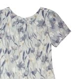  Hạnh - Đầm suông cổ tròn tay ngắn chất liệu voan tơ dập in họa tiết 5606/5.375 