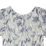  Hạnh - Đầm suông cổ tròn tay ngắn chất liệu voan tơ dập in họa tiết 5606/5.375 