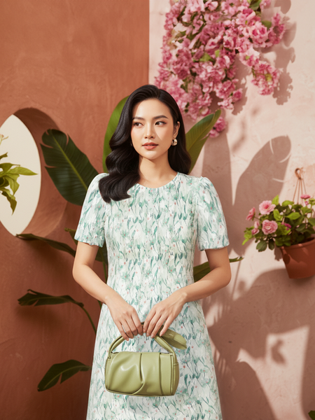  HẠNH - Đầm kiểu chất liệu Voan tơ dập 5606/5.376 
