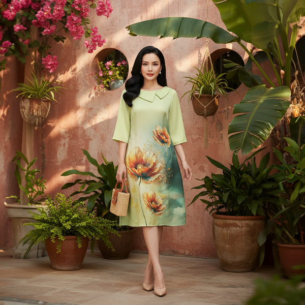  HẠNH - Áo kiểu chất liệu lụa canvas 5611/5.369 