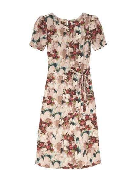  Hạnh - Đầm suông cổ tròn eo thắt nơ chất liệu cotton in hoạ tiết 5612/5.353 