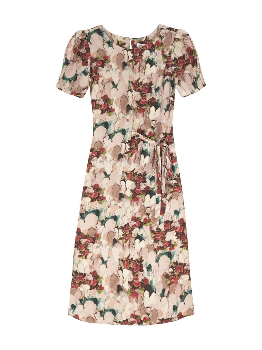  Hạnh - Đầm suông cổ tròn eo thắt nơ chất liệu cotton in hoạ tiết 5612/5.353 