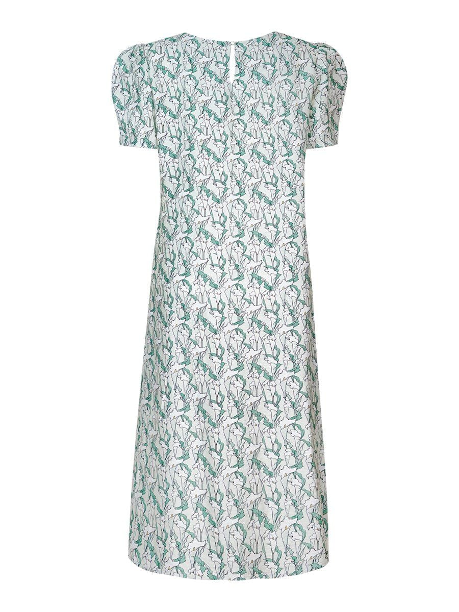  HẠNH - Đầm kiểu dáng dài cổ tròn tay ngắn thắt nơ eo chất liệu cotton 5612/5.509 