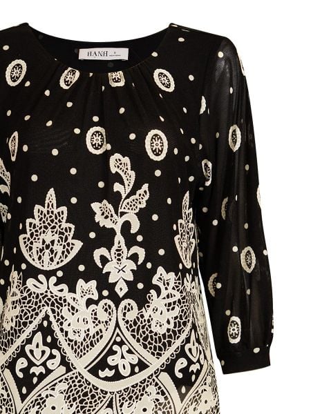  HẠNH - Áo kiểu cổ tròn chất liệu thun lưới 84168/5.352 