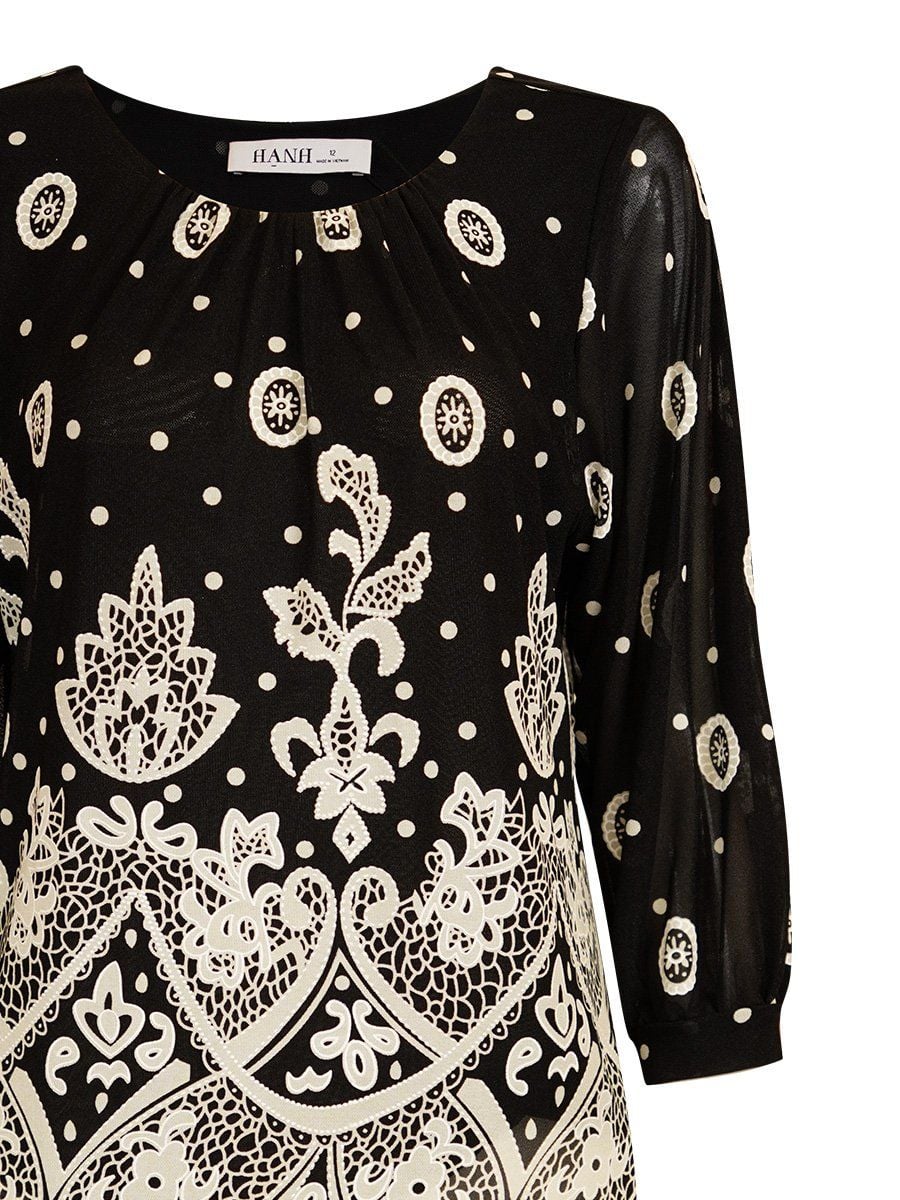  HẠNH - Áo kiểu cổ tròn chất liệu thun lưới 84168/5.352 