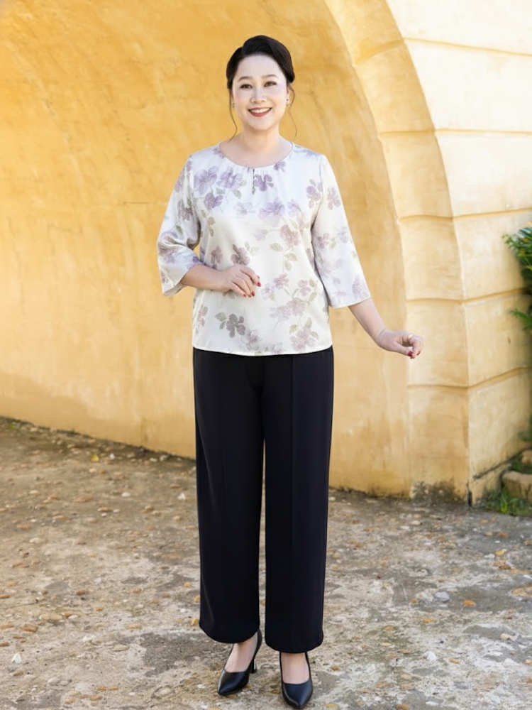  HẠNH - Áo kiểu chất liệu lụa nhũ sắc 2486/5.543 