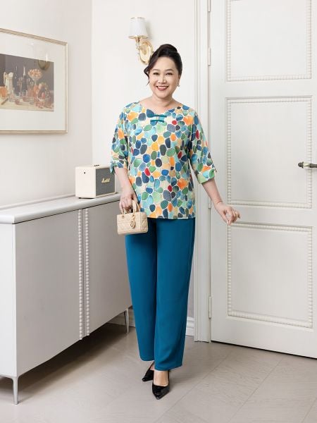  HẠNH - Quần dài dáng suông dây kéo giọt nước chất liệu lụa latin 0804/5.345 