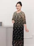  Hạnh Đầm thun suông in cổ tròn họa tiết, tay lửng 3629/5.265 