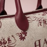  HẠNH - Túi xách chất liệu Đay quai da in logo Hạnh (Quà tặng) 