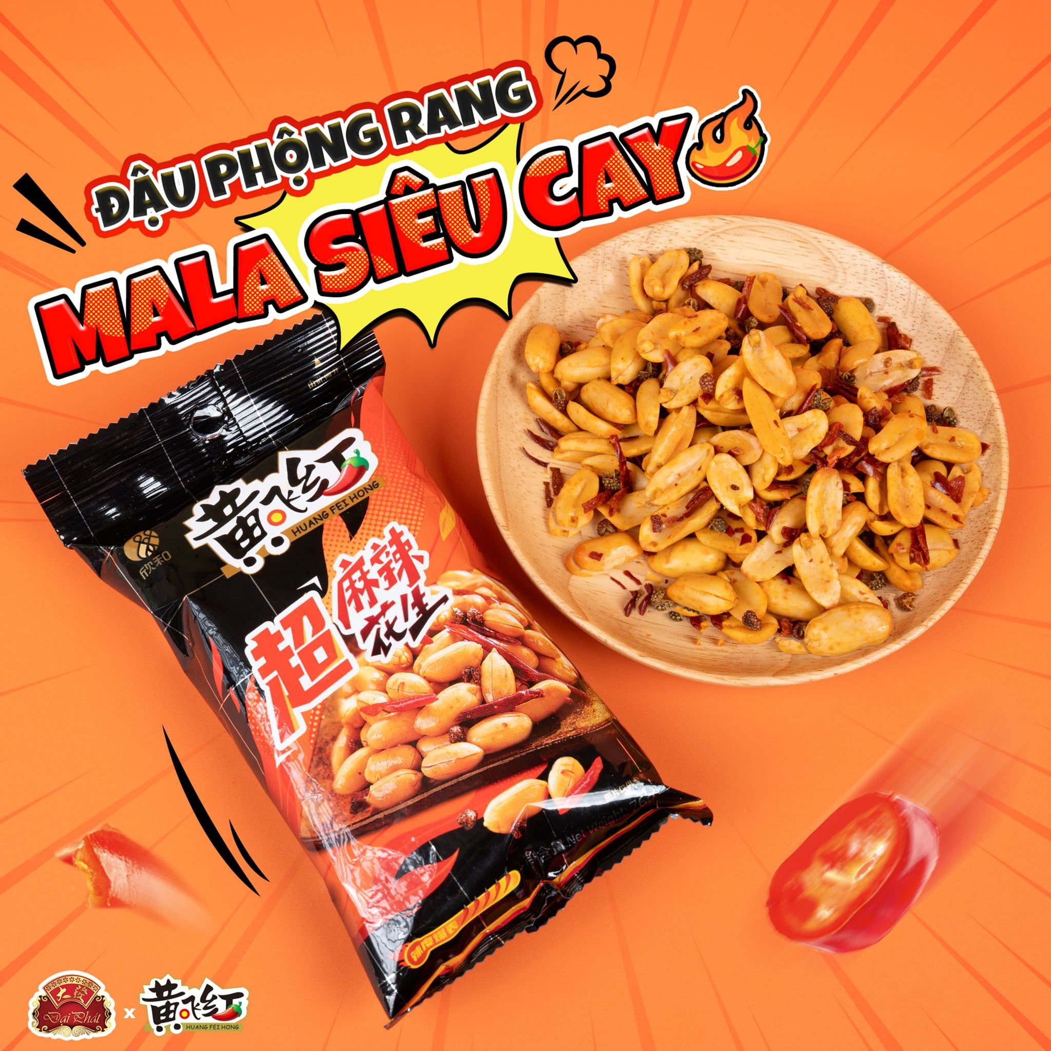  Đậu Phộng Rang Mala Siêu Cay 76g 
