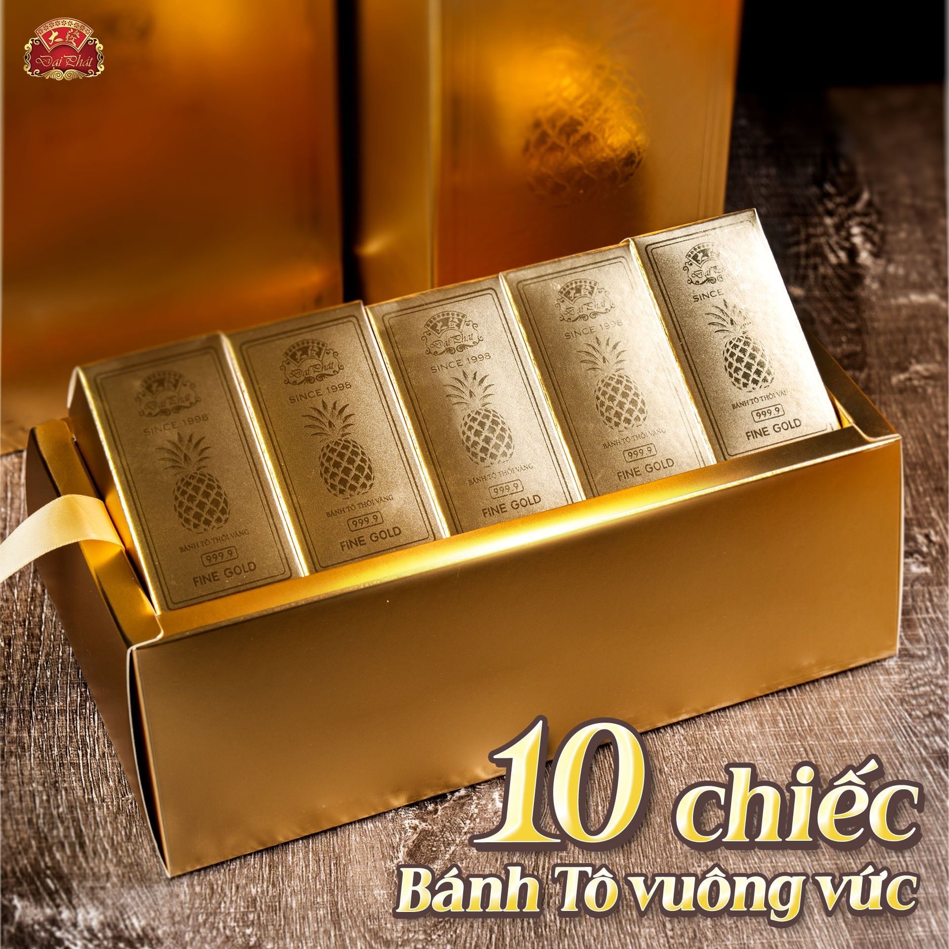  Hộp Bánh Tô Thỏi Vàng Đại Phát 55g - 10 cái 