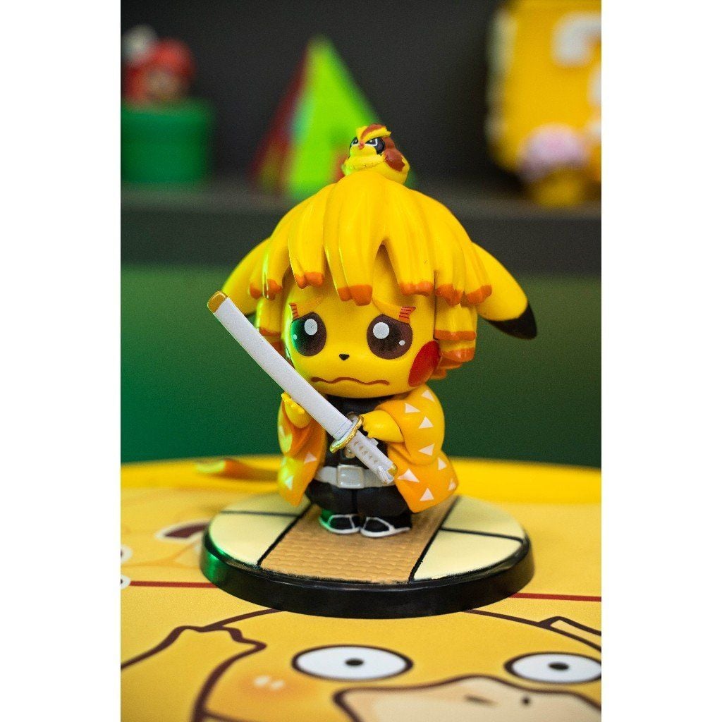  Figure Pikachu Cosplay Agatsuma Zenitsu Kimetsu no Yaiba buồn bã khóc nhè cho tâm hồn cô đơn 