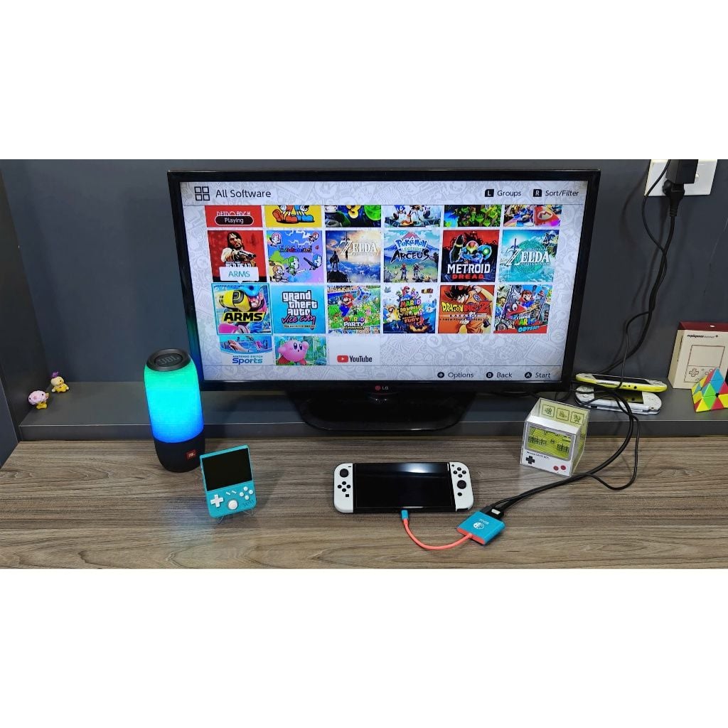  Dock Tivi Mini cho Nintendo Switch V1 - V2 - Oled (USB-C to HDMI + PD + USB) 