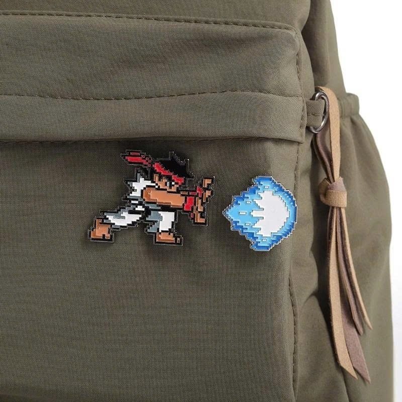  Pin cài Street Fighter nhân vật Ken & Ryu Bắn Chưởng Lực (Combo 2 chiếc nhân vật + chưởng lực) 