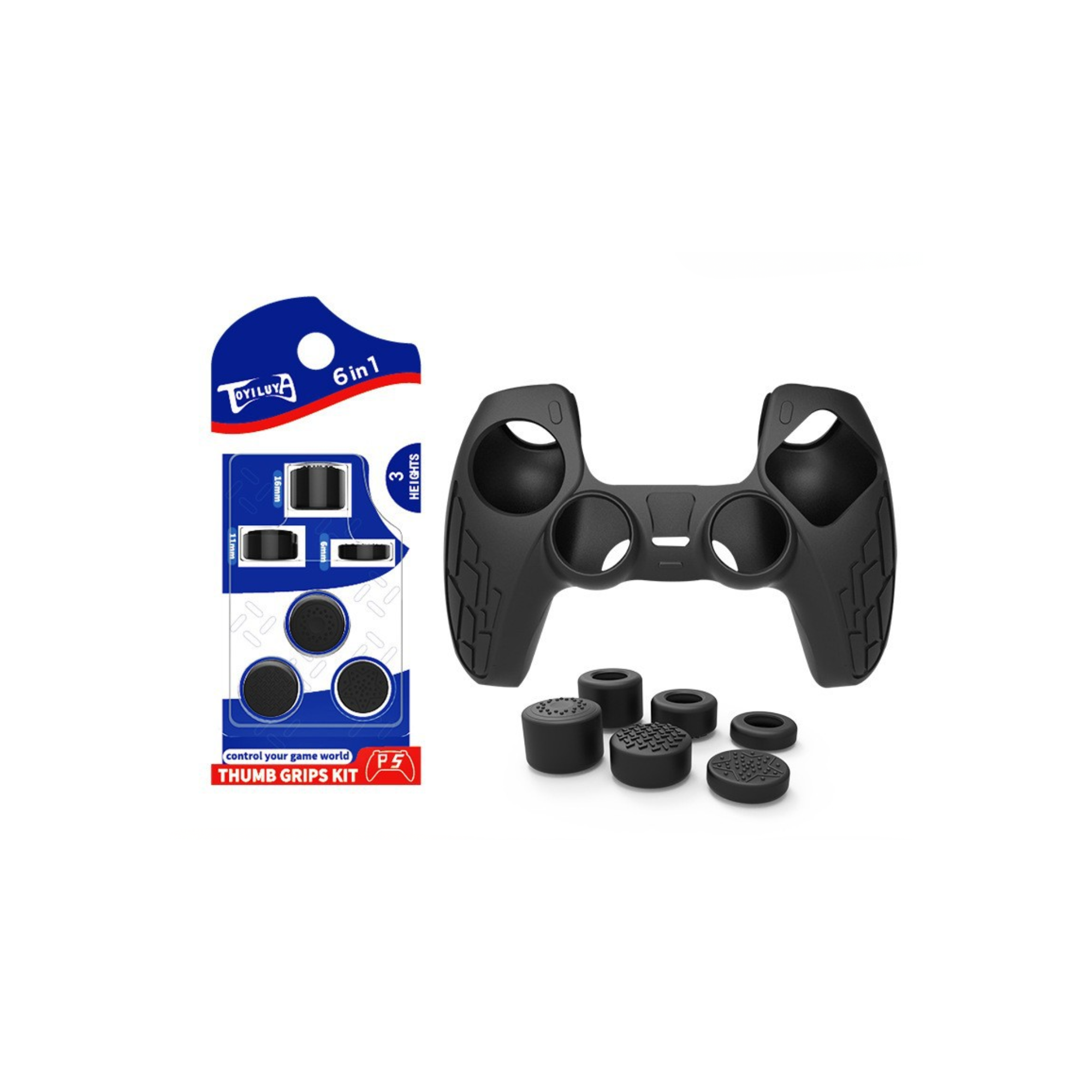  Case ốp tay cầm PS5 kèm núm bọc 3 size chiều cao 