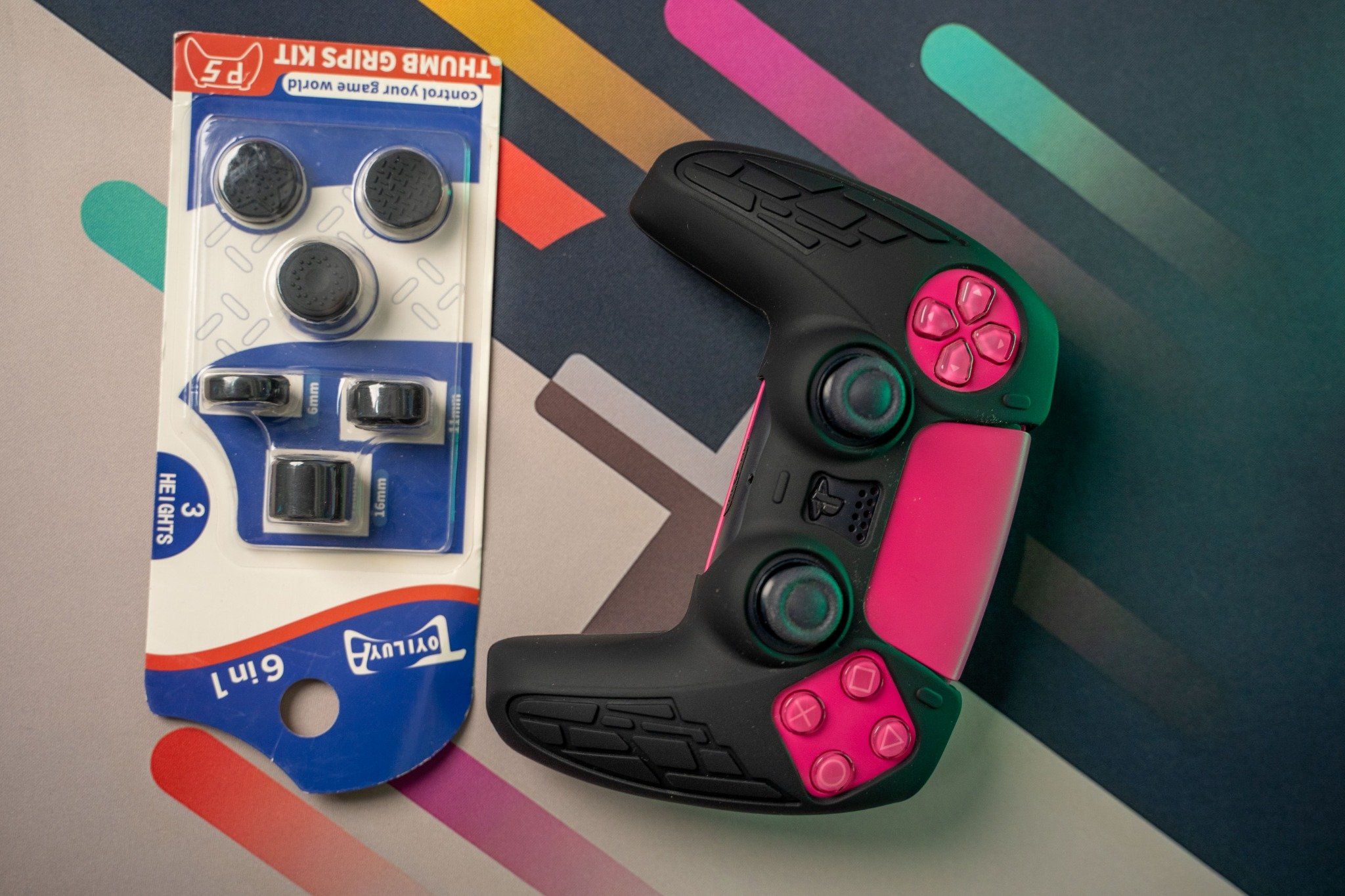  Case ốp tay cầm PS5 kèm núm bọc 3 size chiều cao 