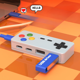  Hub mở rộng chuyển đổi 4 cổng Type C / USB truyền tải tốc độ - Thiết kế hình Controller Retro 