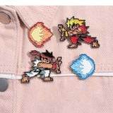  Pin cài Street Fighter nhân vật Ken & Ryu Bắn Chưởng Lực (Combo 2 chiếc nhân vật + chưởng lực) 