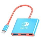  Dock Tivi Mini cho Nintendo Switch V1 - V2 - Oled (USB-C to HDMI + PD + USB) 