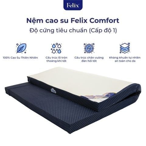  Nệm cao su Felix Comfort - Độ cứng tiêu chuẩn (Cấp độ 1)  - 15cm 