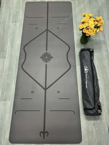 Thảm tập yoga cao su PU Luxury dày 5mm - Thảm yoga định tuyến cao cấp, thấm hút mồ hôi, chống trơn chống trượt