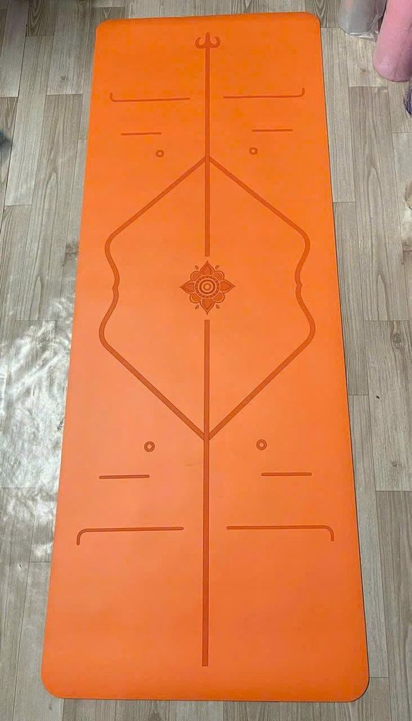 Thảm tập yoga cao su PU Luxury dày 5mm - Thảm yoga định tuyến cao cấp, thấm hút mồ hôi, chống trơn chống trượt