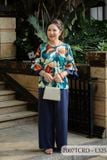 7007TCRD- Đồ bộ Lụa nữ trung niên mặc nhà Thành Duyên pyjama, tay dài, quần dài  (01.24)