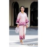 7565TLR- Đồ bộ Lụa nữ trung niên mặc nhà Thành Duyên tay lỡ cỏ xếp ly, quần dài