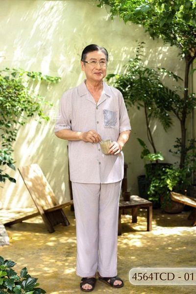 Đồ bộ Pyjama Linen ông mặc nhà Thành Duyên quần dài, tay con, thoáng mát, không rút - 4564TCD