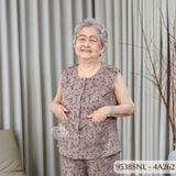 Đồ bộ thun  cho bà mặc nhà Thành Duyên cổ tròn, tay sát nách, quần lửng- 9538SNL (6-24)