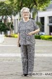9546TCD -  Đồ bộ bông cho bà mặc nhà Thành Duyên chất liệu Thun cao cấp, cổ tròn, tay ngắn, quần dài (2025/1)