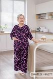 9546TLD(4A) Đồ bộ bông cho bà mặc nhà Thành Duyên chất liệu Thun cao cấp, cổ tròn, tay lỡ, quần dài (04-2024)