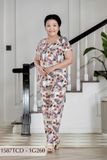 1587TCD - Đồ bộ Tole nữ trung niên mặc nhà Thành Duyên bông, tay con, quần dài (G)