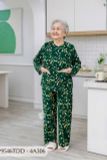 9546TDD Đồ bộ bông cho bà mặc nhà Thành Duyên chất liệu Thun cao cấp, cổ tròn, tay dài, quần dài (07-2024)