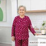 9546TDD Đồ bộ bông cho bà mặc nhà Thành Duyên chất liệu Thun cao cấp, cổ tròn, tay dài, quần dài (07-2024)