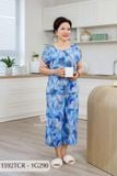 1592TCR - Đồ bộ Tole nữ trung niên mặc nhà Thành Duyên sọc, quần ống rộng, tay con, thoáng mát, không rút(NN)