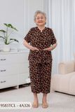 9583TCL -  Đồ bộ bông cho bà mặc nhà Thành Duyên chất liệu Thun cao cấp, cổ tàu, tay ngắn, quần lửng(4G)