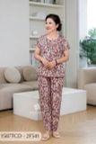 1587TCD - Đồ bộ Tole nữ trung niên mặc nhà Thành Duyên bông, tay con, quần dài (G)