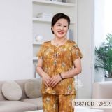1587TCD - Đồ bộ Tole nữ trung niên mặc nhà Thành Duyên bông, tay con, quần dài (G)