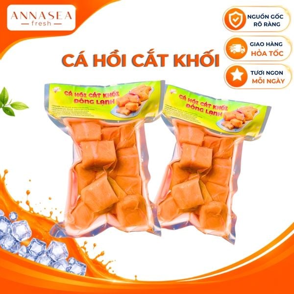  Cá hồi cắt khối đông lạnh 