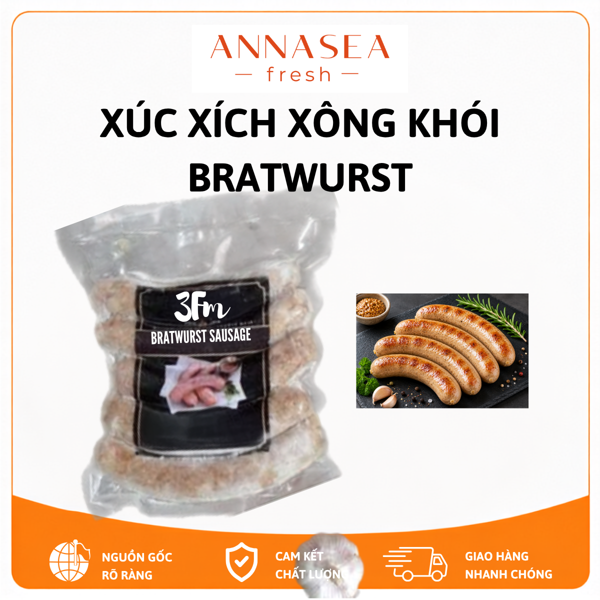  XÚC XÍCH BRATWURST (Mỹ) - 200gr 